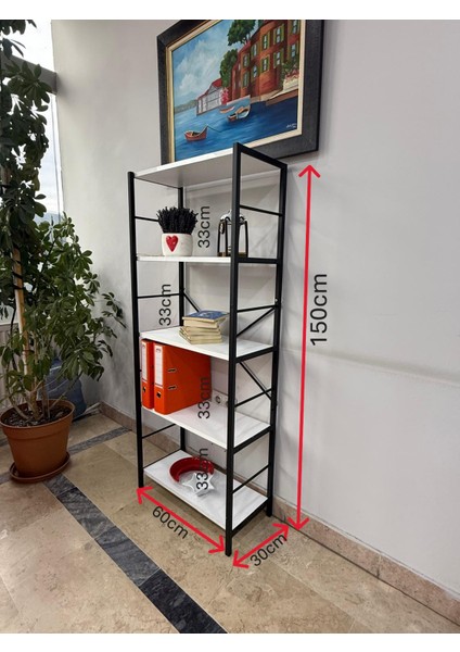 Metal Kitaplık 5 Raflı Statik Boyalı Ev Ofis Rafı Dosya Kitaplık Rafı modelleri