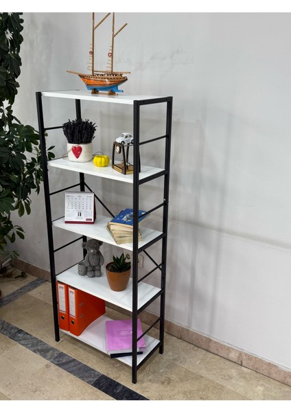 Metal Kitaplık 5 Raflı Statik Boyalı Ev Ofis Rafı Dosya Kitaplık Rafı fırsatları