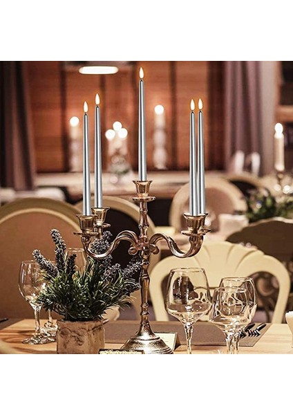 10 Pcs Chrıstmas Candle Metallıc Brıght Silver Candlestıck 10 Adet Gümüş Şamdan Mumu Yılbaşı Mumları fiyatları