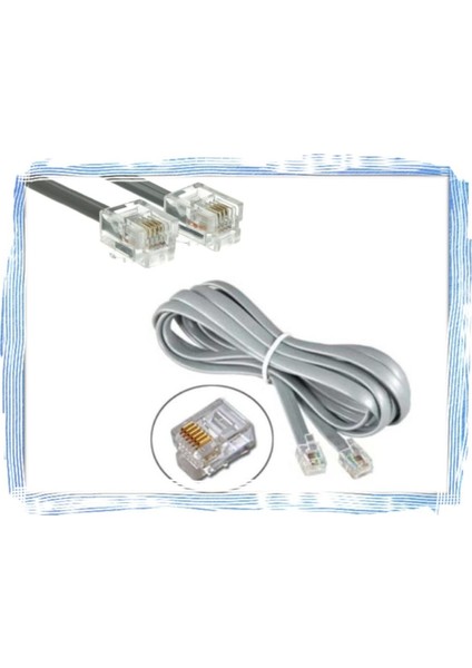 Internet Adsl-Vdsl Modem Rj 11 ve Telefon Hat Bağlantı Kablosu