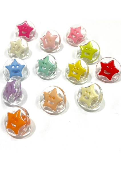 Bebek Düğmesi / Büyük Yıldız Model / 10 Adet /