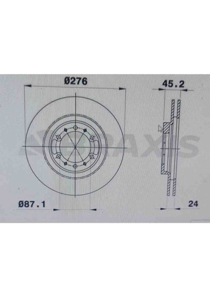 Ön Fren Diski Aynası Havalı Mitsubishi L200 1992-2007 (276X6) Oem MB618716 Uyumlu fiyatları
