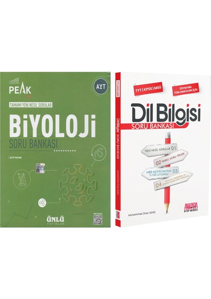 Ünlü Yayıncılık Ayt Biyoloji Best Peak ve Akm Dil Bilgisi Soru Bankası Seti 2 Kitap