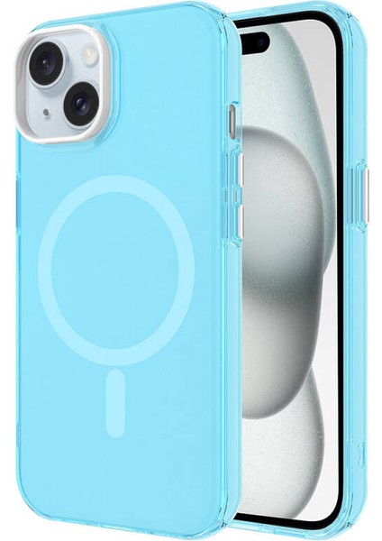 Apple iPhone 15 Plus Kılıf Iceflex Premium Magsafeli Transparan Sert Silikon Kapak