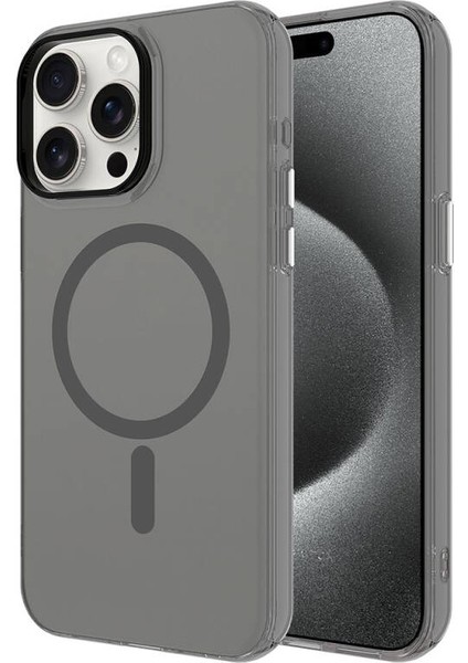 Apple iPhone 15 Pro Max Kılıf Iceflex Premium Magsafeli Transparan Sert Silikon Kapak