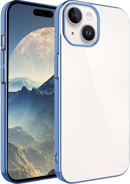Apple iPhoneone 15 Plus Kılıf Kenarları Parlak Renkli Veloxcase Pc Kapak