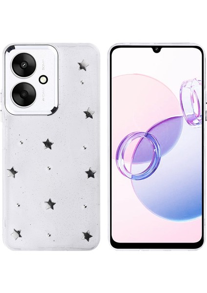 Poco C65 Mini Figürlü ve Kamera Çerçeveli Ultra Sağlam Sararmaz Pole Premium Kapak