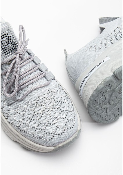 Edwin Gri Triko Bağcıklı Yüksek Topuk Rahat Kalıp Sneaker fırsatları