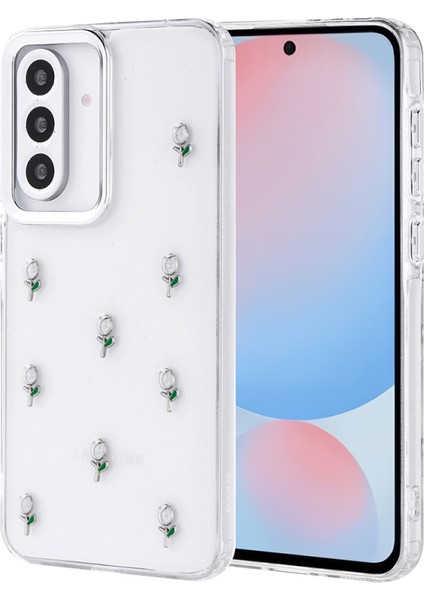 Samsung Galaxy A56 Küçük Figürlü Kamera Kısmı Çerçeveli Sert Shu Premium Silikon Kapak