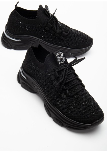 Edwin Siyah Triko Bağcıklı Yüksek Topuk Rahat Kalıp Sneaker modelleri