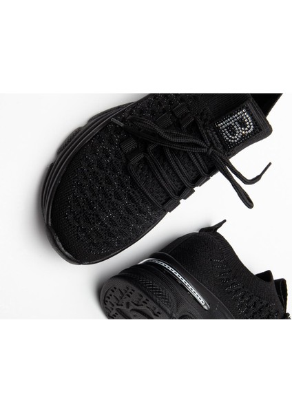 Edwin Siyah Triko Bağcıklı Yüksek Topuk Rahat Kalıp Sneaker fırsatları