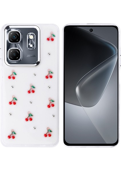 Infinix Hot 50I Küçük Figürlü Kamera Kısmı Çerçeveli Sert Shu Premium Silikon Kapak
