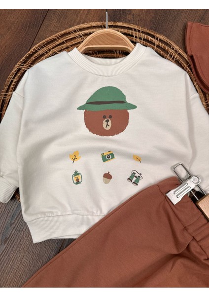 Kampçı Ayıcık Temalı Şapkalı Oversize Erkek Bebek Takım fiyatları