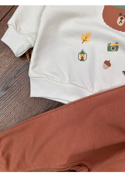 Kampçı Ayıcık Temalı Şapkalı Oversize Erkek Bebek Takım fırsatları