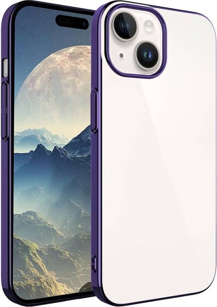 Apple iPhoneone 15 Plus Kılıf Kenarları Parlak Renkli Veloxcase Pc Kapak