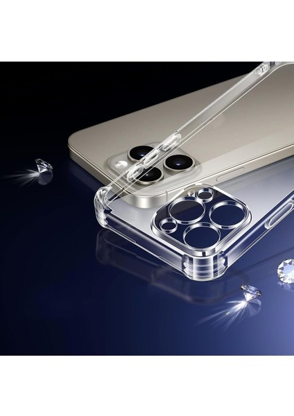 Apple iPhone 16 Pro Kılıf Köşe Korumalı Kılıf Şeffaf Köşeli Kılıf Slikon - Şeffaf modelleri