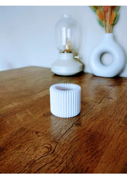 Modern Çıkıntılı Dekoratif Mumluk 'elektronik Mum Dahil'