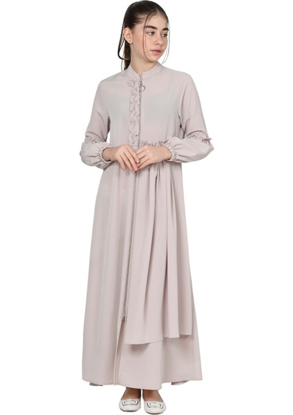 Kız Çocuk Uzun Kristal Krep Tesettür Ferace ELBISE-FRC-0003 fırsatları