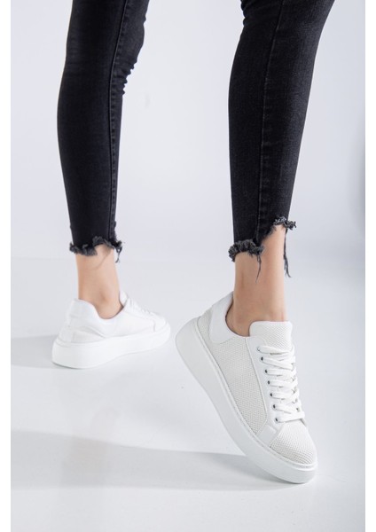 Jose Kadın Beyaz Triko Spor Ayakkabı