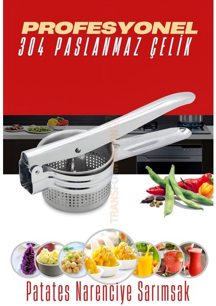 Patates Ezici Narenciye Sıkacağı Sebze Presi 304 Paslanmaz Çelik 721518