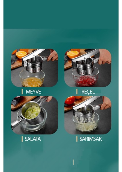 Patates Ezici Narenciye Sıkacağı Sebze Presi 304 Paslanmaz Çelik 721518