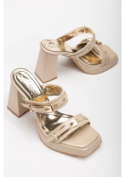 Tommo Nude Rugan Platformlu Açık Burunlu Kalın Topuklu Ayakkabı fiyatları