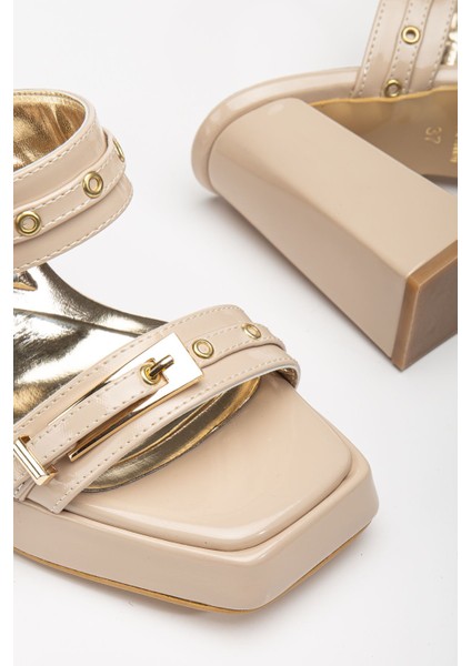 Tommo Nude Rugan Platformlu Açık Burunlu Kalın Topuklu Ayakkabı modelleri