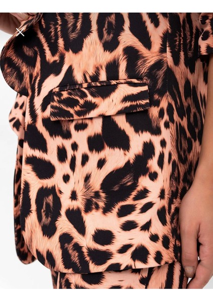 Leopar Desenli Blazer Ceket modelleri