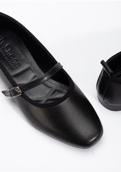 Trew Kadın Siyah Bantlı Kemerli Hafif Babet modelleri