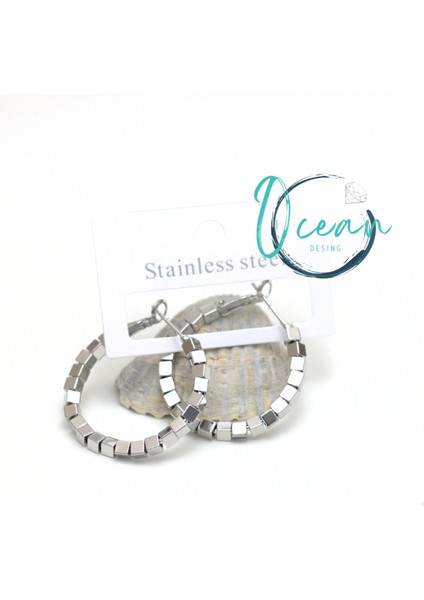 Çelik Gümüş Renk Halka Küpe fırsatları