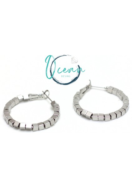 Çelik Gümüş Renk Halka Küpe indirimleri