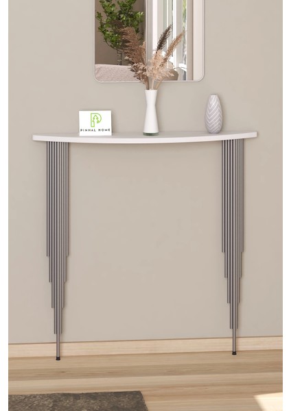 Dresuar Petek Üstü Raf Yarım Ay Beyaz Gümüş Ayak 100*18cm (80cm Altı Petekler İçin Geçerlidir)