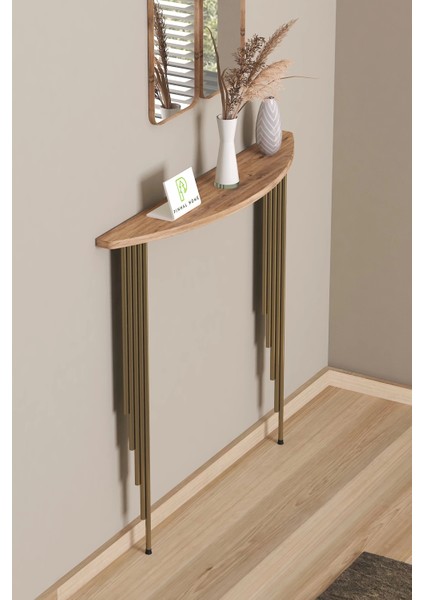 Dresuar Petek Üstü Raf Yarım Ay Atlantik Çam Gold Ayak 80*18CM (60CM Altı Petekler Için Geçerlidir) modelleri