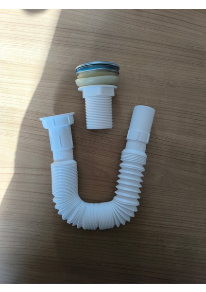 Paslanmaz Butonlu Basmalı Lavabo Sifon Takımı Pop Up Lavabo Başlık ve Sifon Takımı
