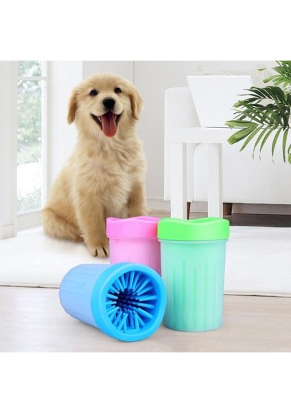 Pati Ayak Yıkama Kovası Silikon Jel Fırçalı Kedi Köpek (Küçük)