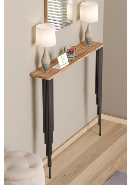 PinhalHome Dresuar Petek Üstü Raf Oval Kenar Atlantik Çam Siyah Ayak 80*18cm(70cm Altı Petekler İçin Uygun) fiyatları