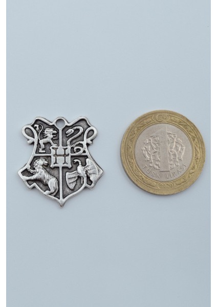 Harry Potter Hogwarts Sembol Gümüş Kaplama Düz Zincir Kolye