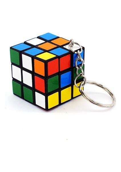 Nostaljik Zeka Küpü Sihirli Mini Rubik Anahtarlık 3x3 cm