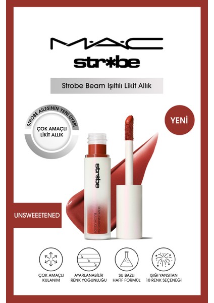 Strobe Beam Işıltılı Çok Amaçlı Likit Allık - Unsweetened 4.3 ml