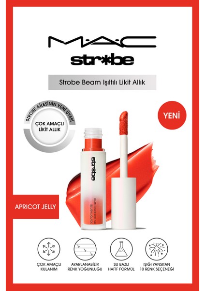 Strobe Beam Işıltılı Çok Amaçlı Likit Allık - Apricot Jelly 4.3 ml