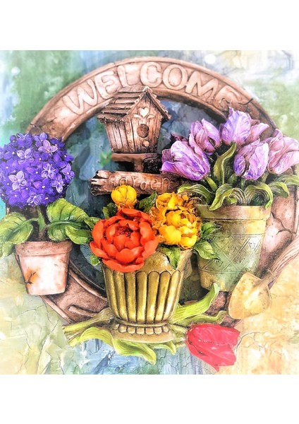 Kapı Süsü Saksı Çiçek Lale Şakayık Gül Silikon Kalıp modelleri