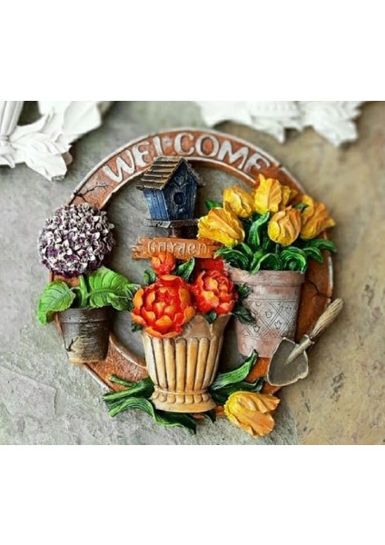 Kapı Süsü Saksı Çiçek Lale Şakayık Gül Silikon Kalıp indirimleri