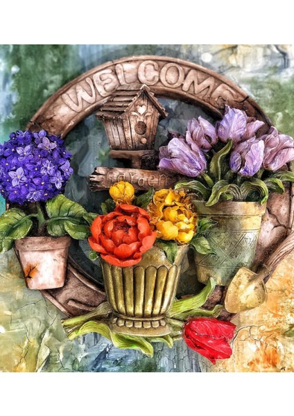 Kapı Süsü Saksı Çiçek Lale Şakayık Gül Silikon Kalıp