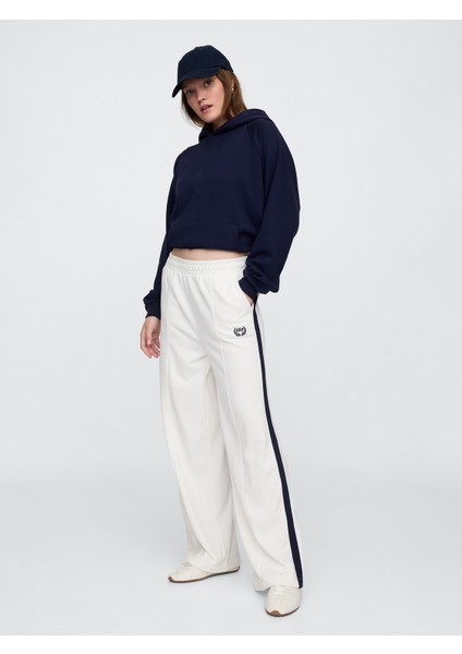 Kadın Kırık Beyaz Vintage Soft Wide-Leg Gap Logo Eşofman Altı