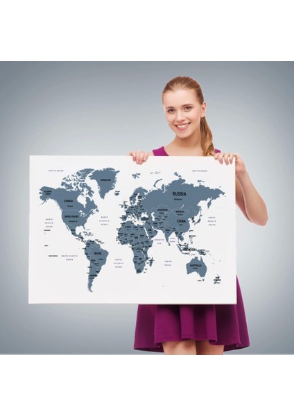- Dünya Haritası Dekoratif Kanvas Tablo Ülke ve Başkentli 1515 fırsatları