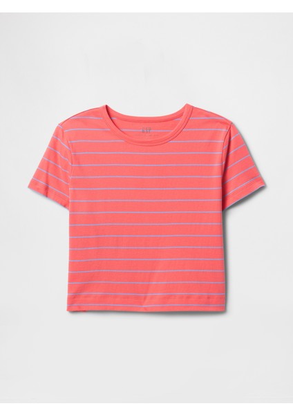 Kadın Turuncu %100 Organik Pamuk Vintage Soft Crop T-Shirt fiyatları