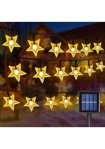 Güneş Enerjili Solar Yıldızlı 8 Fonksiyonlu 7 Metre 30 Yıldız Günışığı LED Su Geçirmez modelleri