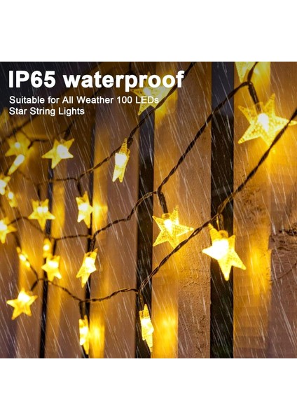 Güneş Enerjili Solar Yıldızlı 8 Fonksiyonlu 7 Metre 30 Yıldız Günışığı LED Su Geçirmez fırsatları