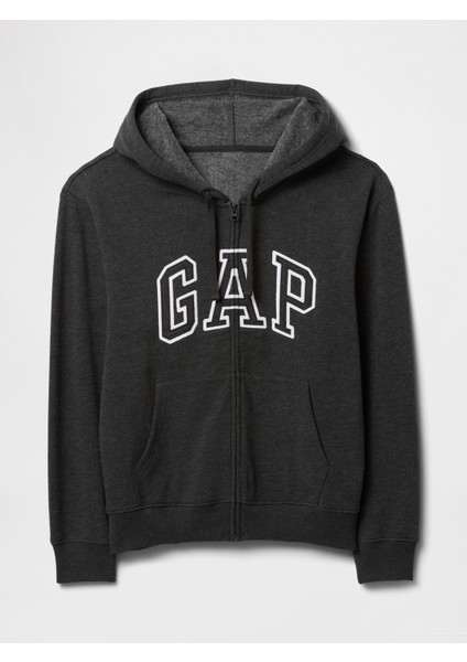Kadın Koyu Gri Gap Logo Relaxed Fleece Fermuarlı Sweatshirt fiyatları