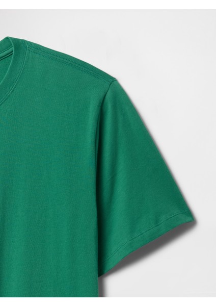 Erkek Koyu Yeşil Everyday Soft Sıfır Yaka T-Shirt modelleri